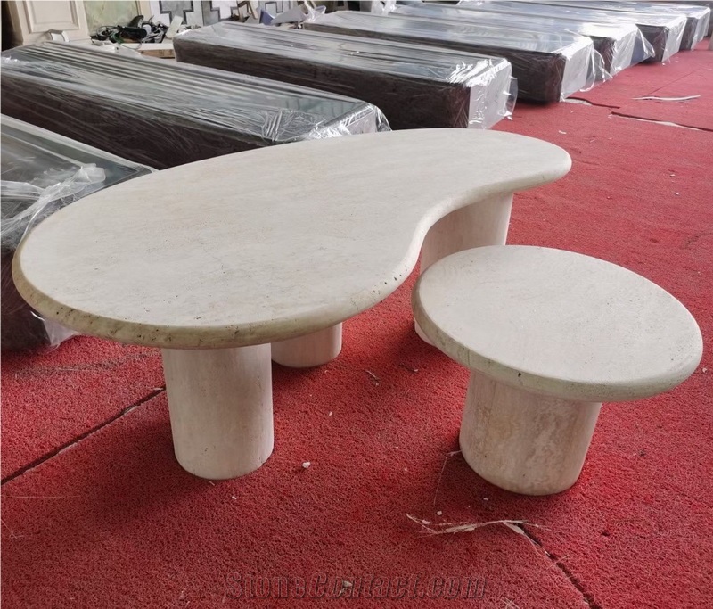 Custom Sized Travertine Coffee Table