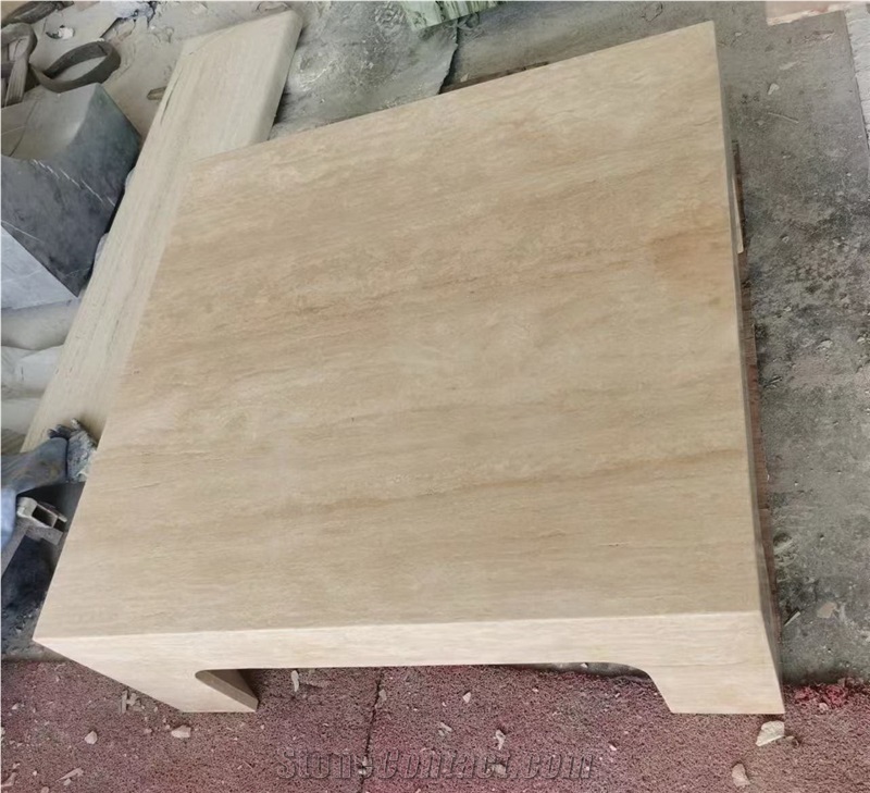 Customized Beige Travertine Coffee Table