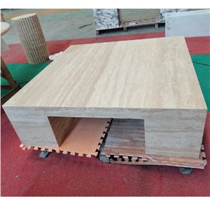 Customized Beige Travertine Coffee Table