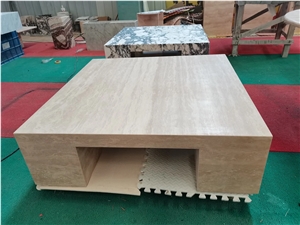 Customized Beige Travertine Coffee Table