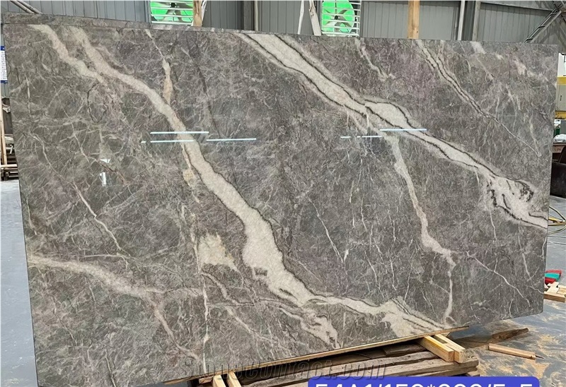 Pascal Grey Marble Slab, Fior Di Pesco Emperador