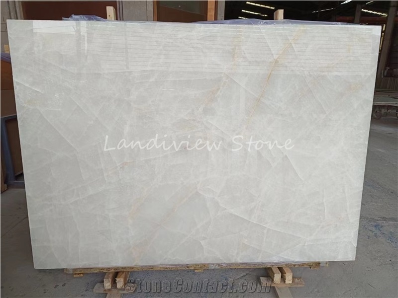 White Ice Onyx Slabs Bathroom Wall Tiles
