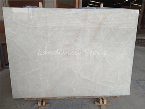 White Ice Onyx Slabs Bathroom Wall Tiles