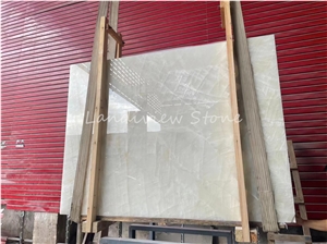 White Ice Onyx Slabs Bathroom Wall Tiles