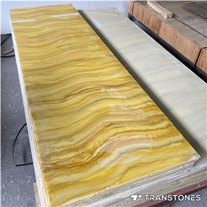 Inventory Promotion Translucent Polished Yellow Artificial Stone