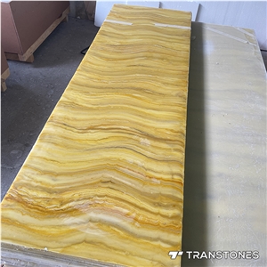 Inventory Promotion Translucent Polished Yellow Artificial Stone
