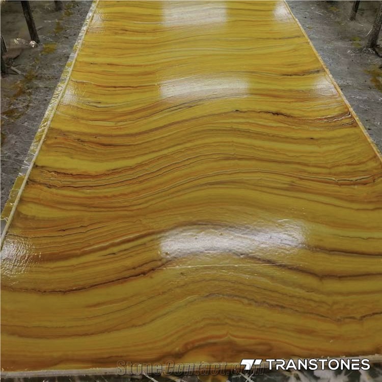 Inventory Promotion Translucent Polished Yellow Artificial Stone