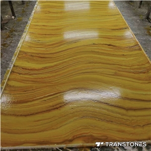 Inventory Promotion Translucent Polished Yellow Artificial Stone