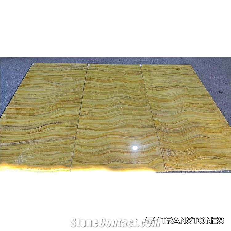 Inventory Promotion Translucent Polished Yellow Artificial Stone