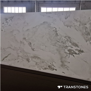 White Artificial Stone Backlit Alabaster Slab Popular Design
