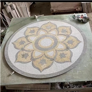 Bacuo White Granite G603 Flamed Mesh Backed Exterior Pattern Rosette Bacuo White Granite G603 Flamed Mesh Backed Exterior Pattern Rosette