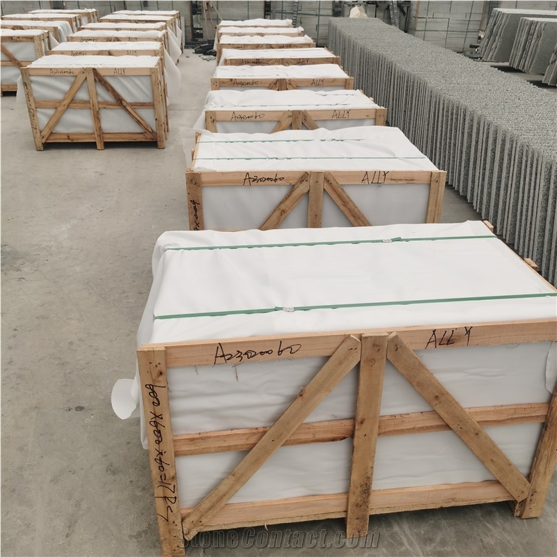China Grey G603 Flamed Granite Tiles Cut To Size