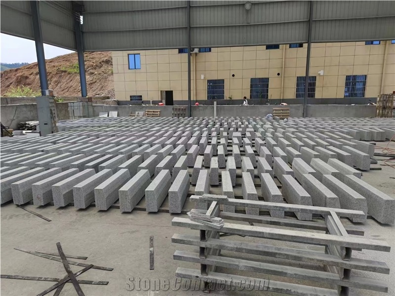 Export Flamed Sesame White Granite G603 Road Kerb Stone