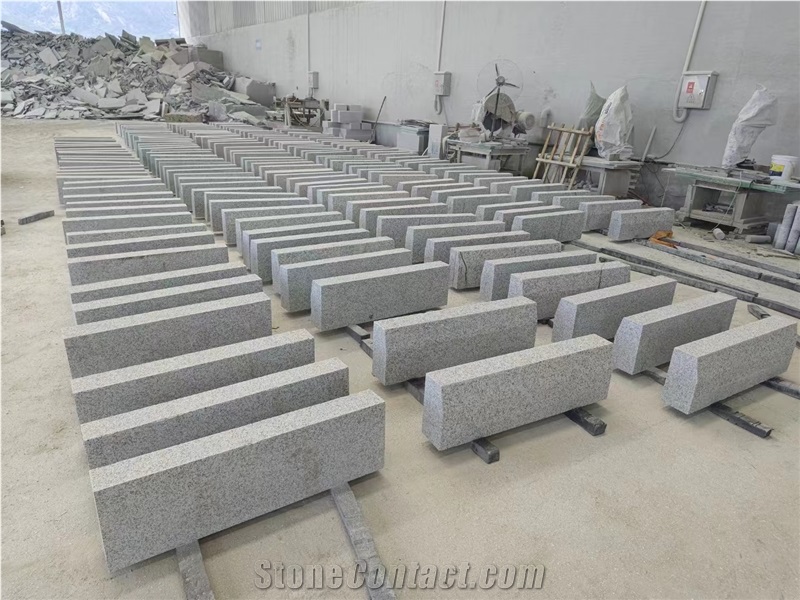 Export Flamed Sesame White Granite G603 Road Kerb Stone