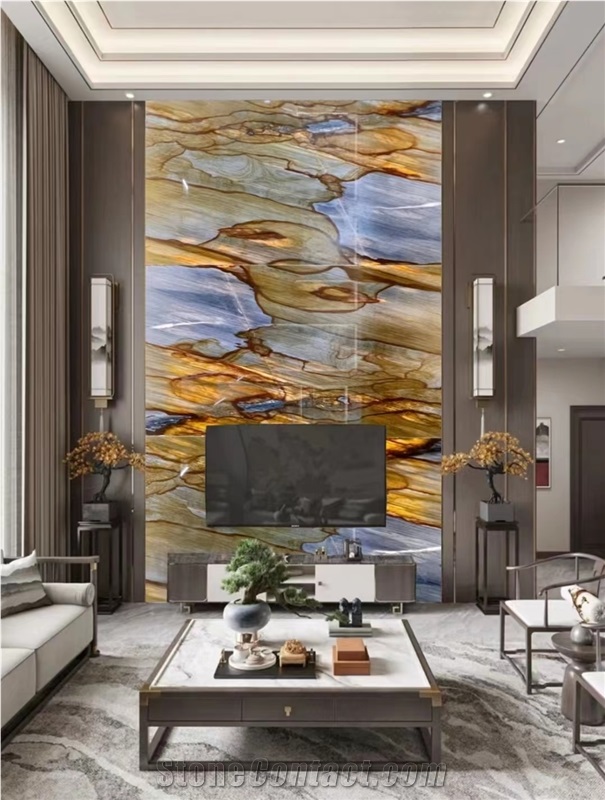 Azul Palomino Quartzite Carpe Diem Woodstone Brown Stone