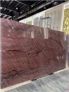 Brazil Mirage Revolution Wave Quartzite Fusion Red Slab