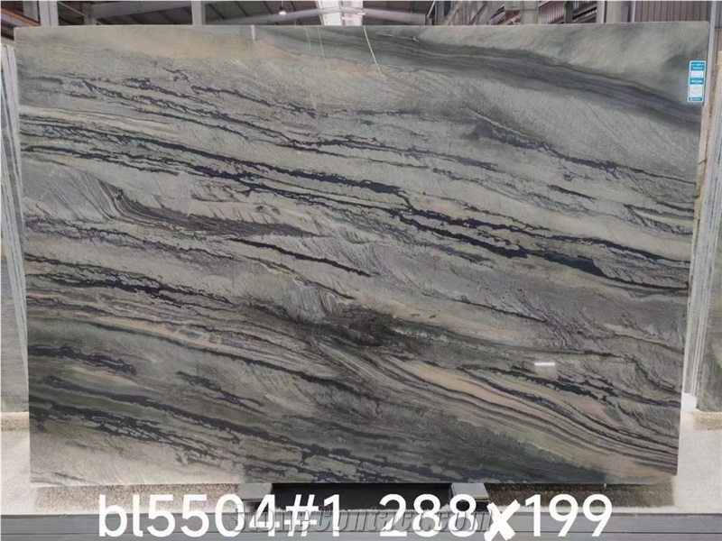 Brazil Misty Rain Green Quartzite Big Polished Slab Tile