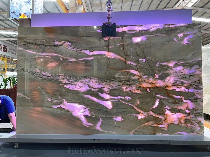 Brazil Tempest Crystal Quartzite Green Brown Stone Slab