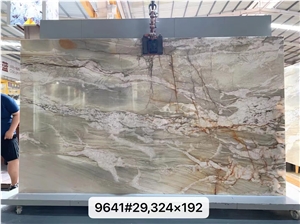Brazil Tempest Crystal Quartzite Green Brown Stone Slab