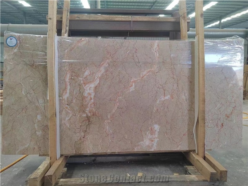 China Spider Pink Marble Red Jade Vein Slab Tile Floor Use