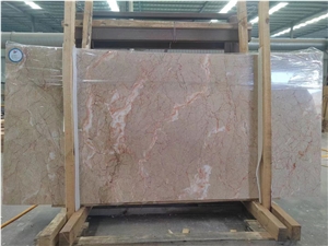 China Spider Pink Marble Red Jade Vein Slab Tile Floor Use