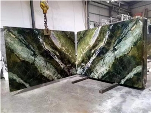 China Spring Wave Marble Green Stone Slab Wall Tile Use China Spring Wave Marble Green Stone Slab Wall Tile Use