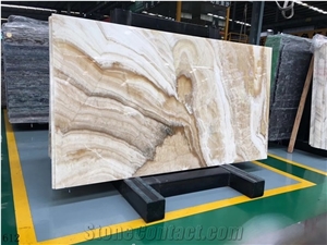 Chinese Agate Jade White Onyx Polished Slabs For Living Room