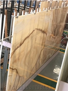 Chinese Agate Jade White Onyx Polished Slabs For Living Room