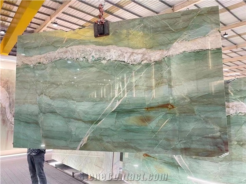 Fuchsite Crystal Quartzite Botanic Patek Philippe Green Slab