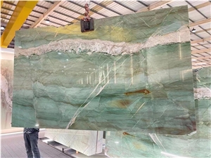 Fuchsite Crystal Quartzite Botanic Patek Philippe Green Slab
