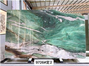 Fuchsite Crystal Quartzite Botanic Patek Philippe Green Slab