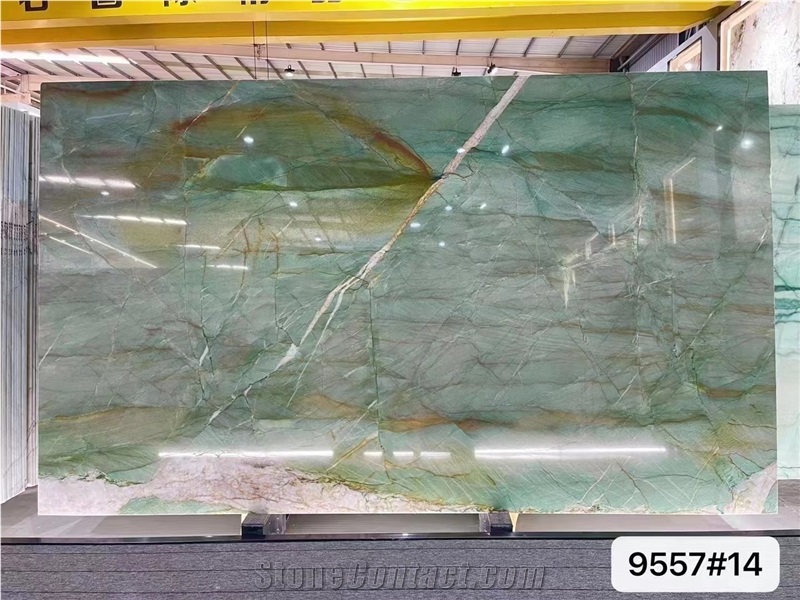Fuchsite Crystal Quartzite Botanic Patek Philippe Green Slab