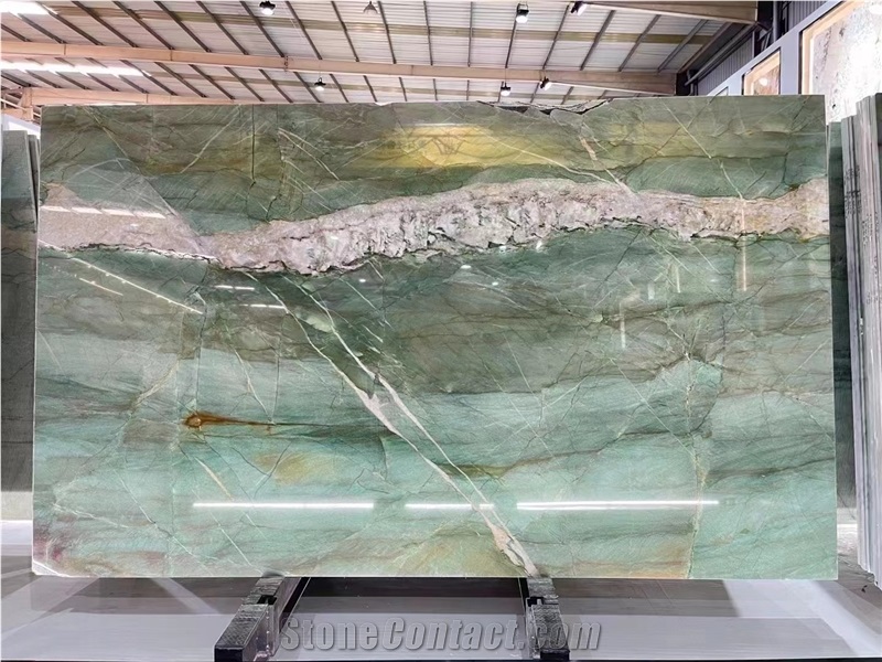 Fuchsite Crystal Quartzite Botanic Patek Philippe Green Slab