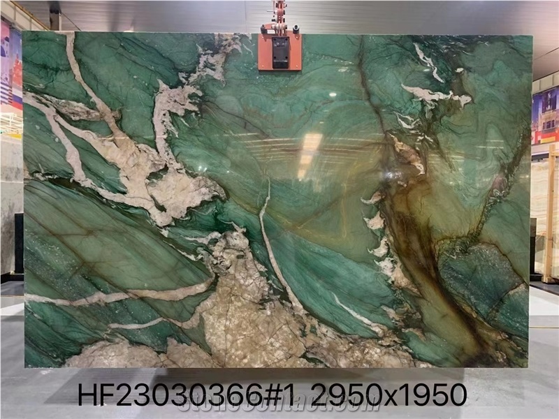 Fuchsite Crystal Quartzite Botanic Patek Philippe Green Slab