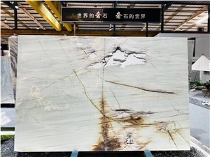 Pear Blossom Snow Cristallo Tiffany Quartzite Green Slab