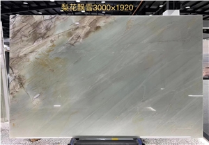 Pear Blossom Snow Cristallo Tiffany Quartzite Green Slab