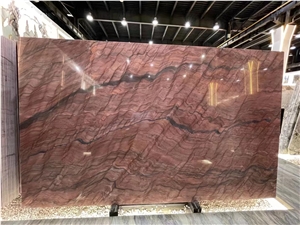 Revolution Wave Quartzite Mirage Fire Red Big Slab Tile