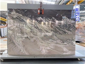 Tempest Crystal Brown Green Quartzite Big Slab Bookmatched
