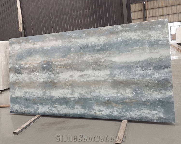 6023 Concrete Cloudy Quartz Slabs For Countertops