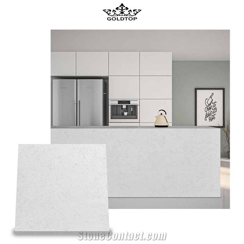 GOLDTOP OEM/ODM Marble Series Coarse Carrara Quartz Slabs