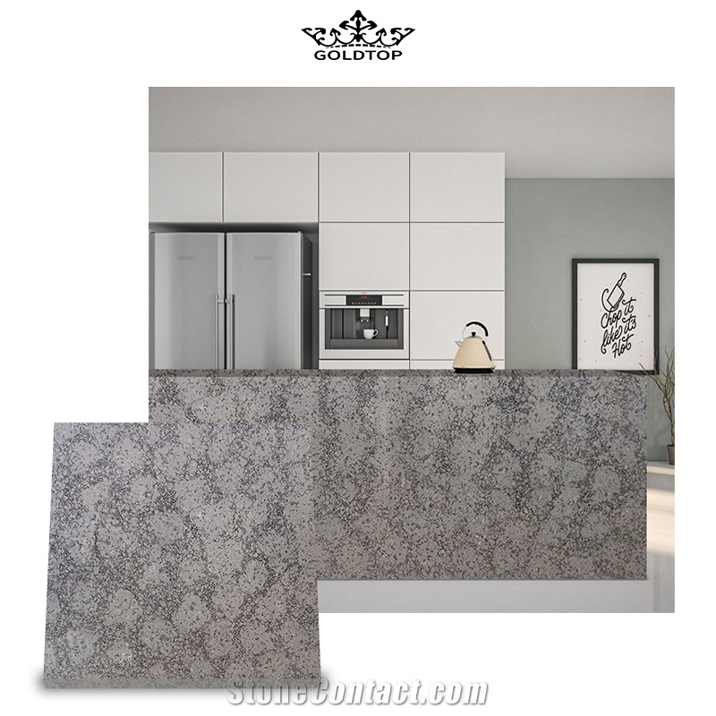 GOLDTOP OEM/ODM Marble Series Desert Grey Quartz Slabs