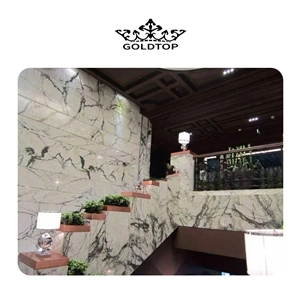 Chinese Clivia White Marble With Green Vein For Wall
