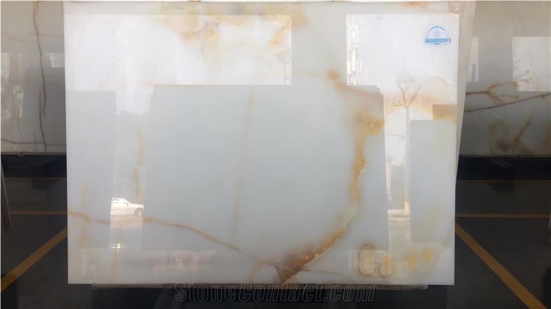 GOLDTOP OEM/ODM Marmer Snow White Onyx Polished Tiles
