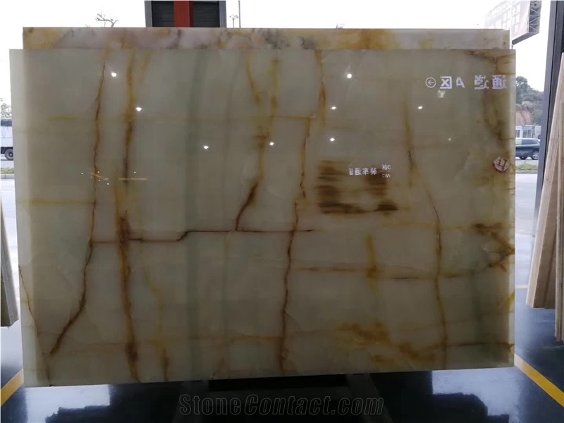 GOLDTOP OEM/ODM Marmer Snow White Onyx Polished Tiles
