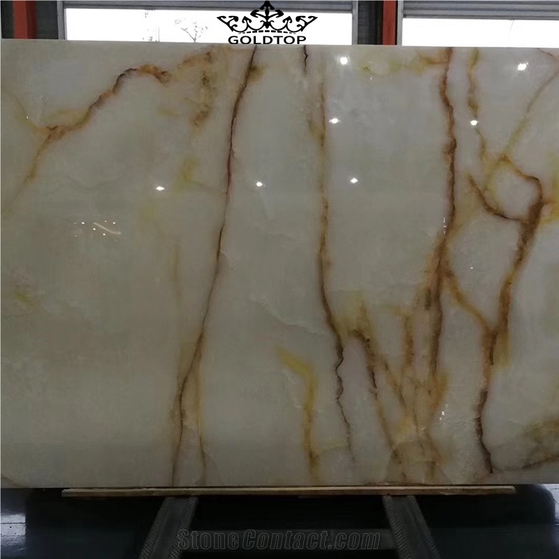 GOLDTOP OEM/ODM Marmer Snow White Onyx Polished Tiles