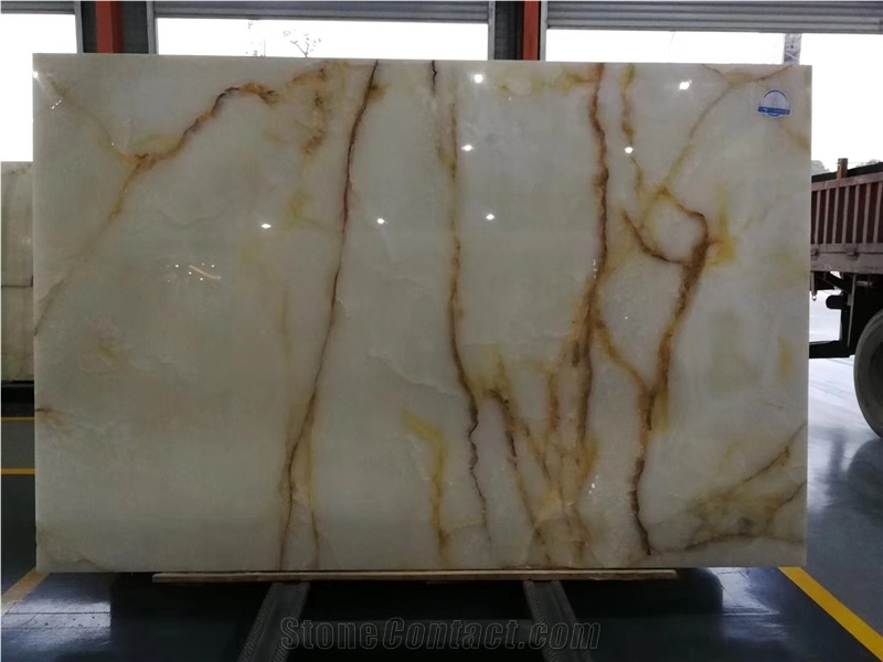 GOLDTOP OEM/ODM Marmer Snow White Onyx Polished Tiles