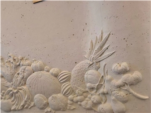 Ivory White Cheese Limestone Polished Natural Stone Slab/Tile