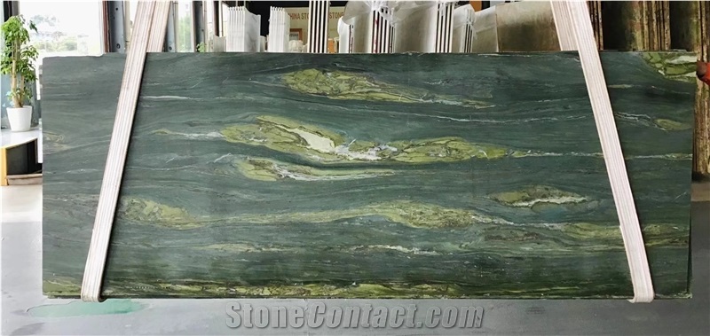Luxury Natural Slabs Avocado Green Wall/Floor Tiles Stone