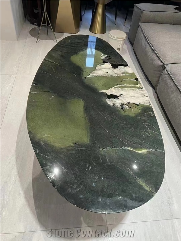 Luxury Natural Slabs Avocado Green Wall/Floor Tiles Stone