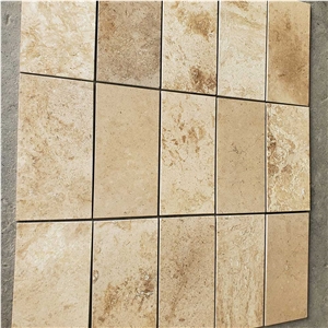 Natural Coffee Brown Travertine Tiles Polished Clear Slabs